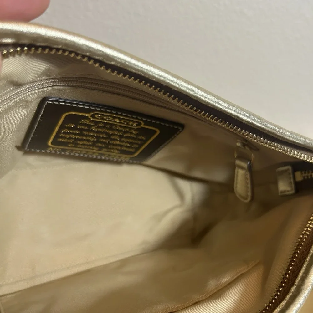 Coach Y2K Signature Canvas Jacquard Baguette 2007 Shoulder Bag/Purse Gold Hardwa